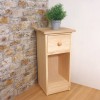 Unfinished One Drawer Bedside with Oak Top