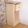 Unfinished One Drawer Bedside with Oak Top