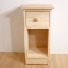 Unfinished One Drawer Bedside with Oak Top