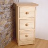 Unfinished Three Drawer Bedside with Oak Top