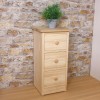 Unfinished Three Drawer Bedside with Oak Top