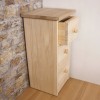 Unfinished Three Drawer Bedside with Oak Top