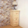 Unfinished Pine Three Drawer Bedside