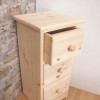 Unfinished Pine Three Drawer Bedside