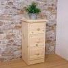 Unfinished Pine Three Drawer Bedside