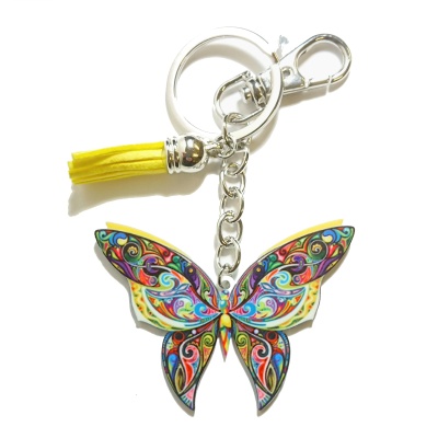 Multi Coloured Butterfly Keyring