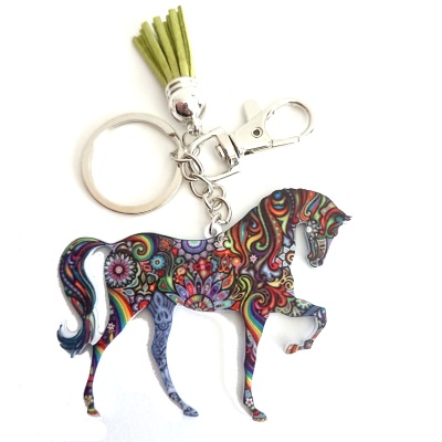 Multi Coloured Horse Keyring